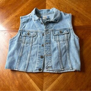 Basic Blues Vintage Cropped Denim Vest